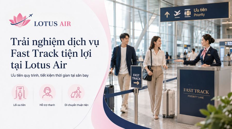 Trải nghiệm dịch vụ Fast Track tiện lợi tại Lotus Air