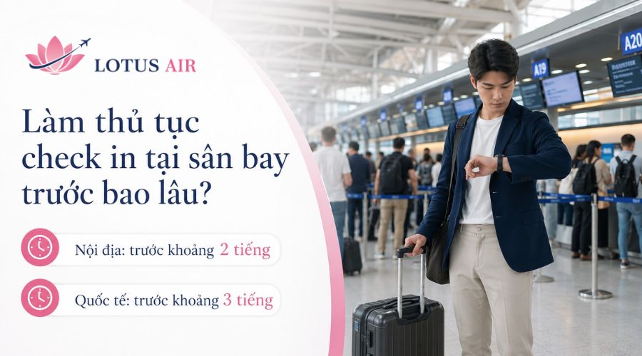 Làm thủ tục check in tại sân bay trước bao lâu?