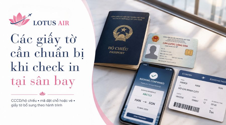 Các giấy tờ cần chuẩn bị khi check in tại sân bay