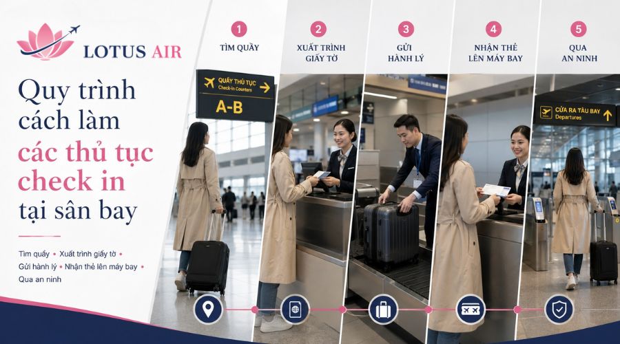Quy trình cách làm các thủ tục check in tại sân bay