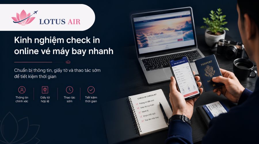 Kinh nghiệm check in online vé máy bay nhanh