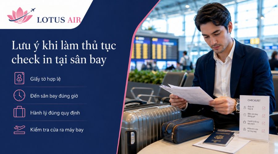 Lưu ý khi làm thủ tục check in tại sân bay