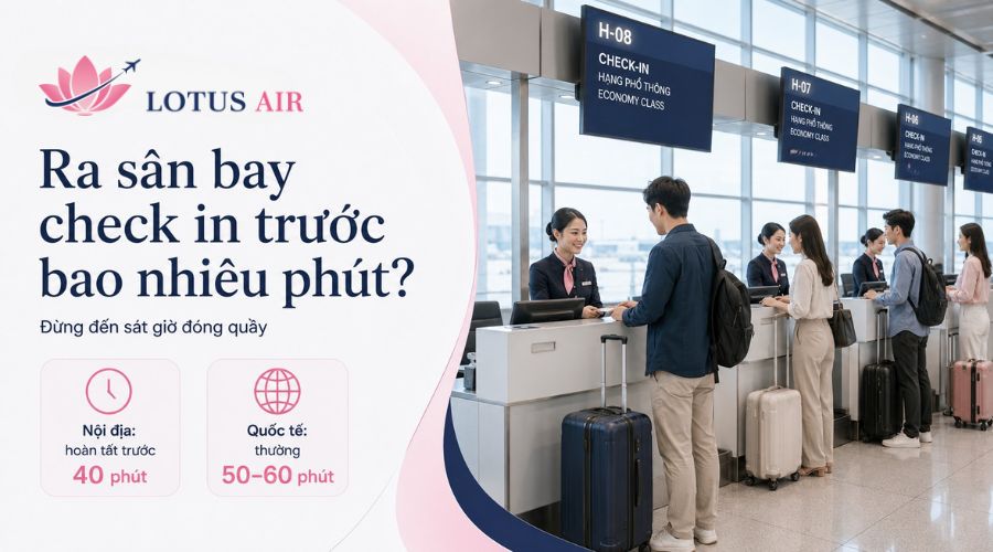 Ra sân bay check in trước bao nhiêu phút?