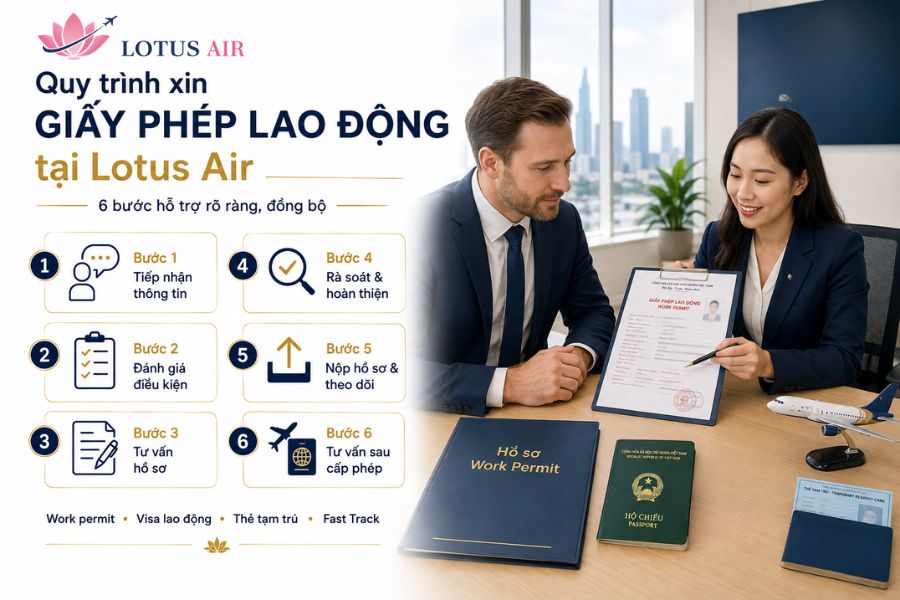 Quy trình xin giấy phép lao động (work permit) tại Lotus Air