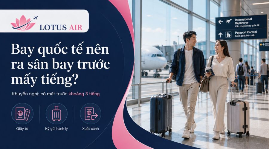 Bay quốc tế nên ra sân bay trước mấy tiếng?