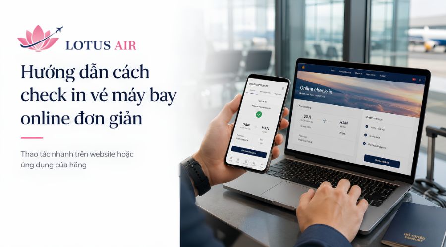 Hướng dẫn cách check in vé máy bay online đơn giản