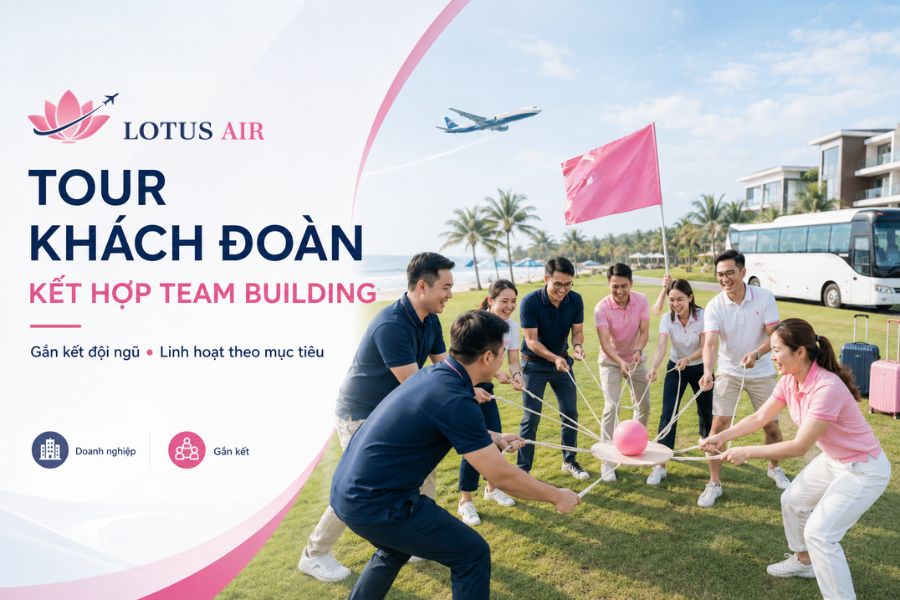 Tour khách đoàn kết hợp team building