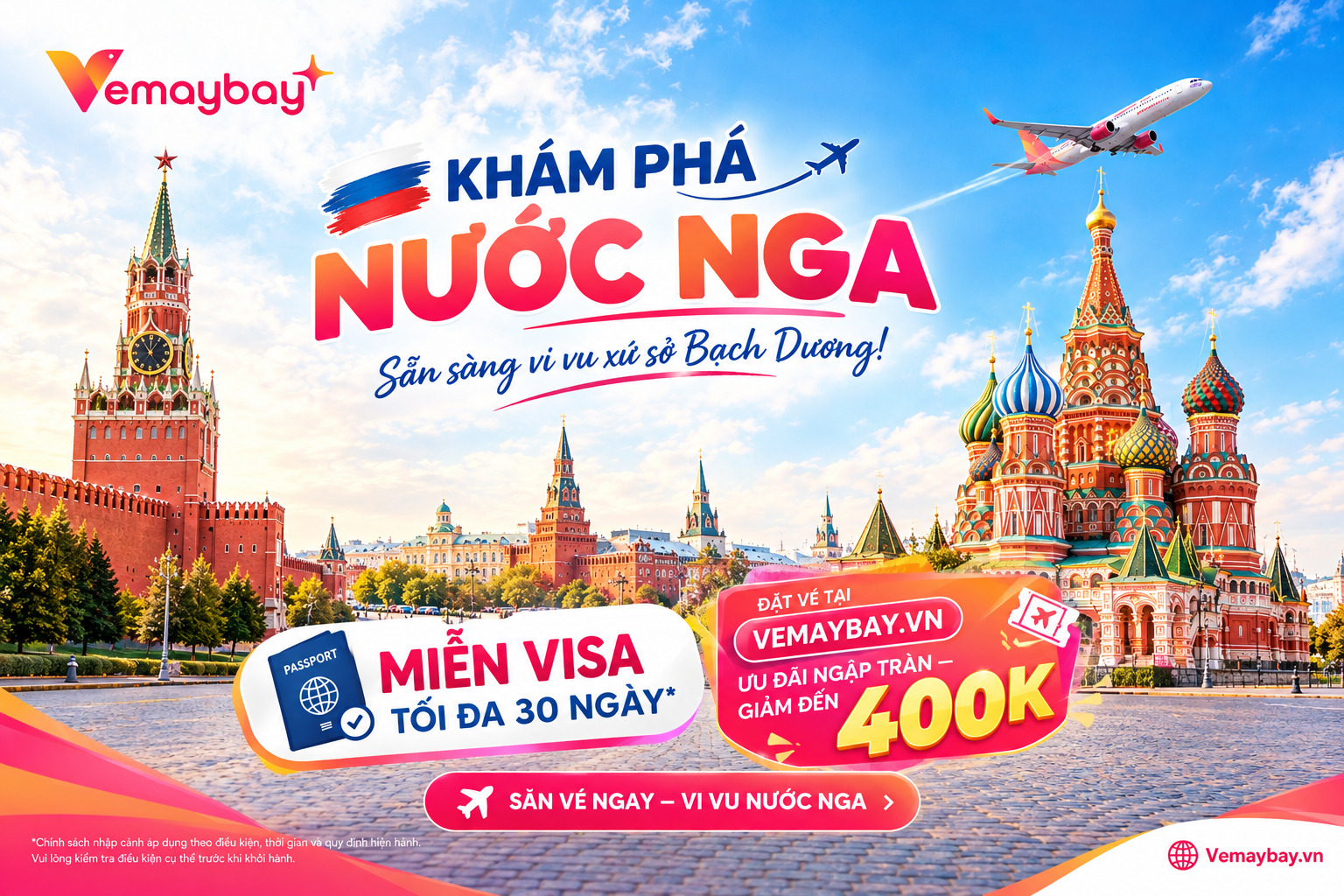 Nga Miễn Thị Thực Cho Công Dân Việt Nam Tối Đa 30 Ngày