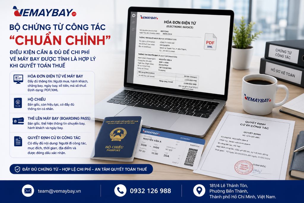 Vé máy bay có xuất hóa đơn công ty được không