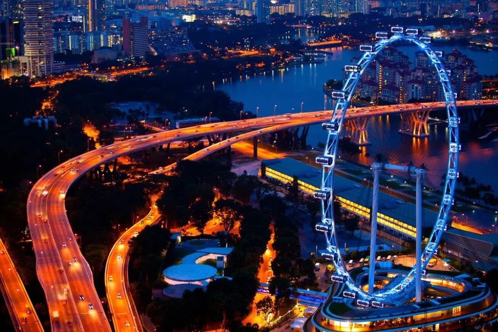 khu phức hợp công viên sinh thái gardens by the bay singapore ban đêm