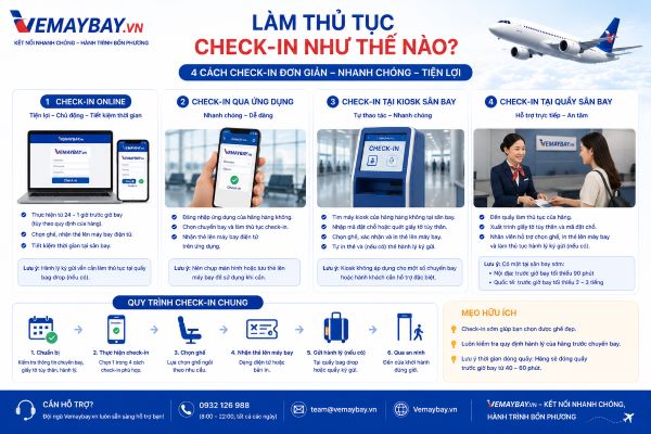 Làm thủ tục check-in như thế nào?