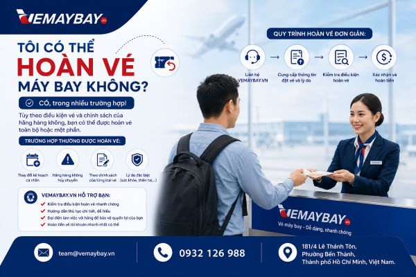 Tôi có thể hoàn vé máy bay không?