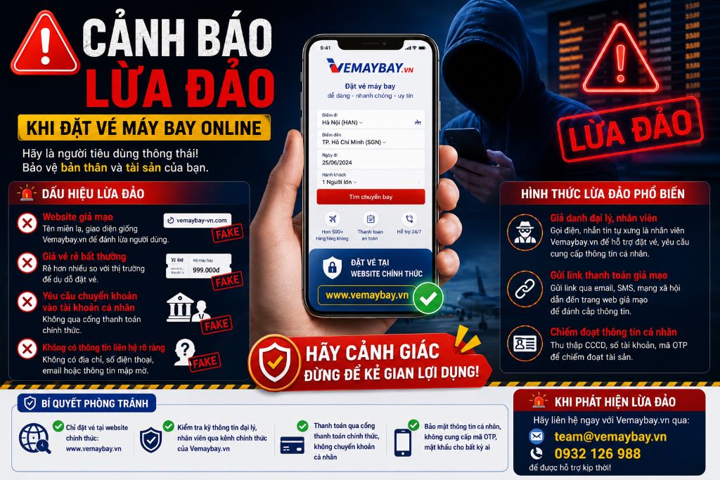 Các hình thức lừa đảo vé máy bay phổ biến hiện nay