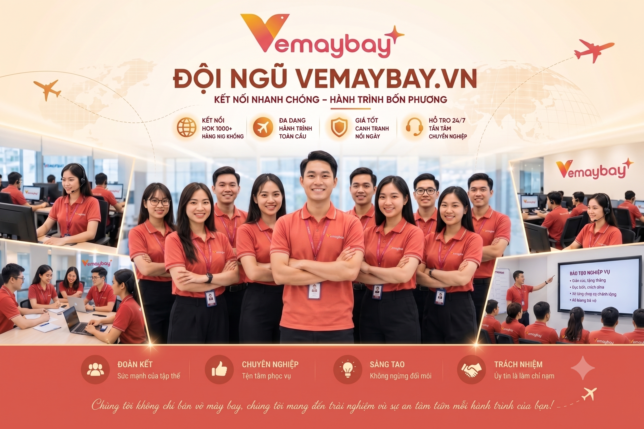 Đội ngũ nhân sự tại Vemaybay.vn - nhân tố cốt lõi cho mọi hành trình