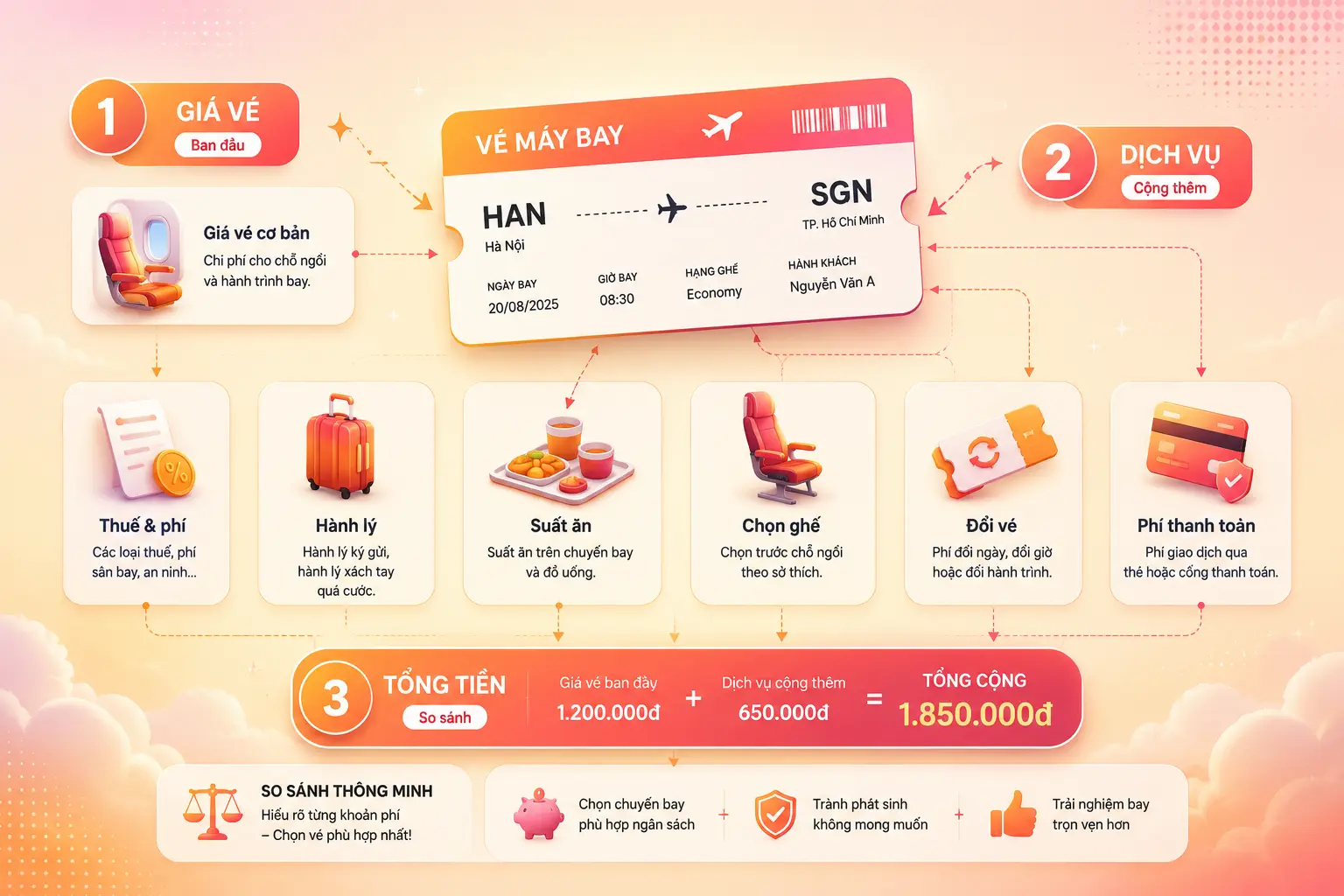 bảng so sánh hãng bay và điều kiện hành lý đi Singapore
