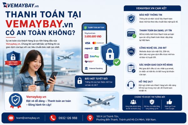 Thanh toán tại Vemaybay.vn có an toàn không?