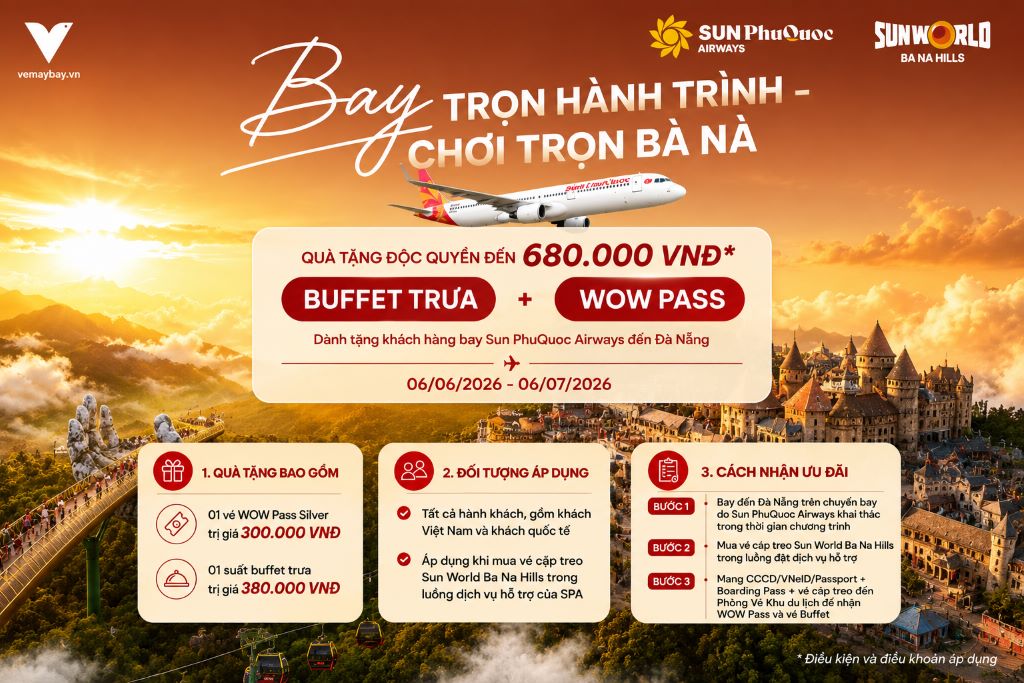 Bay Sun Phuquoc Airways Nhận Quà Tặng Đến 680.000đ Tại Bà Nà Hills