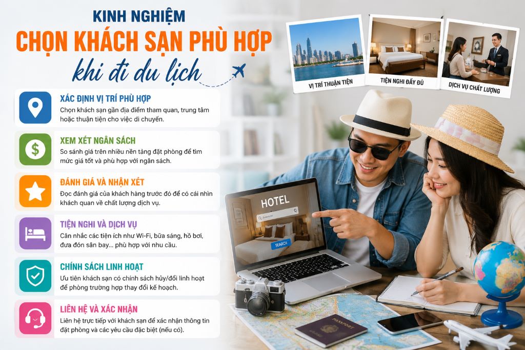 Kinh nghiệm chọn khách sạn phù hợp khi đi du lịch để có trải nghiệm hoàn hảo