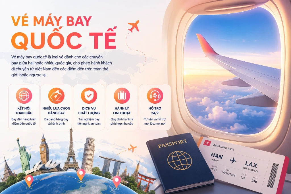 Tổng quan về vé máy bay quốc tế và những điều cần lưu ý