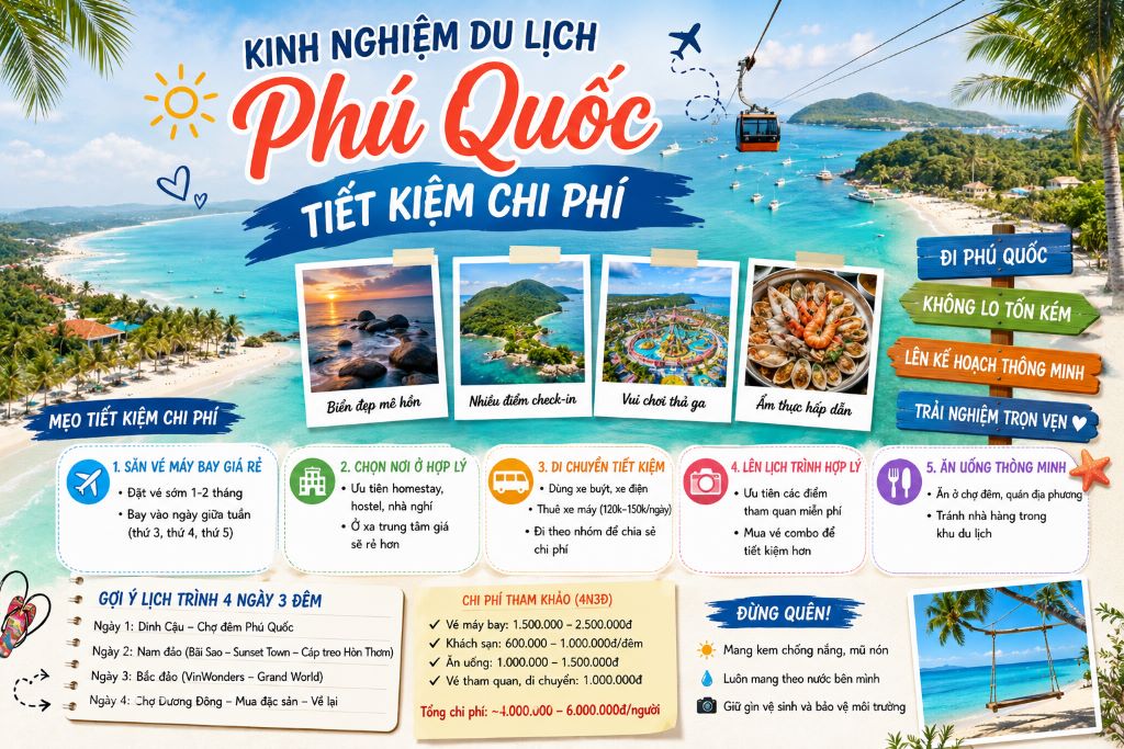 Kinh nghiệm du lịch Phú Quốc tiết kiệm chi phí từ A đến Z