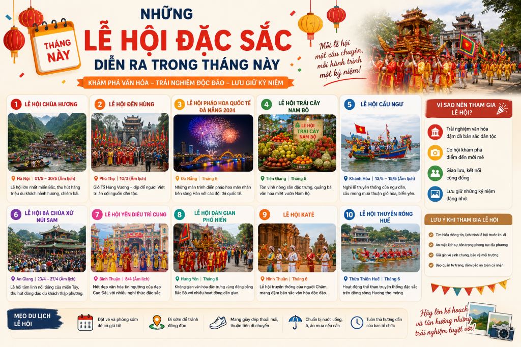 Những lễ hội đặc sắc diễn ra trong tháng này
