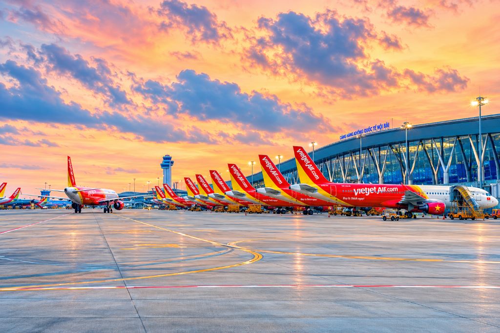 máy bay Vietjet Air khai thác các đường bay nội địa và quốc tế