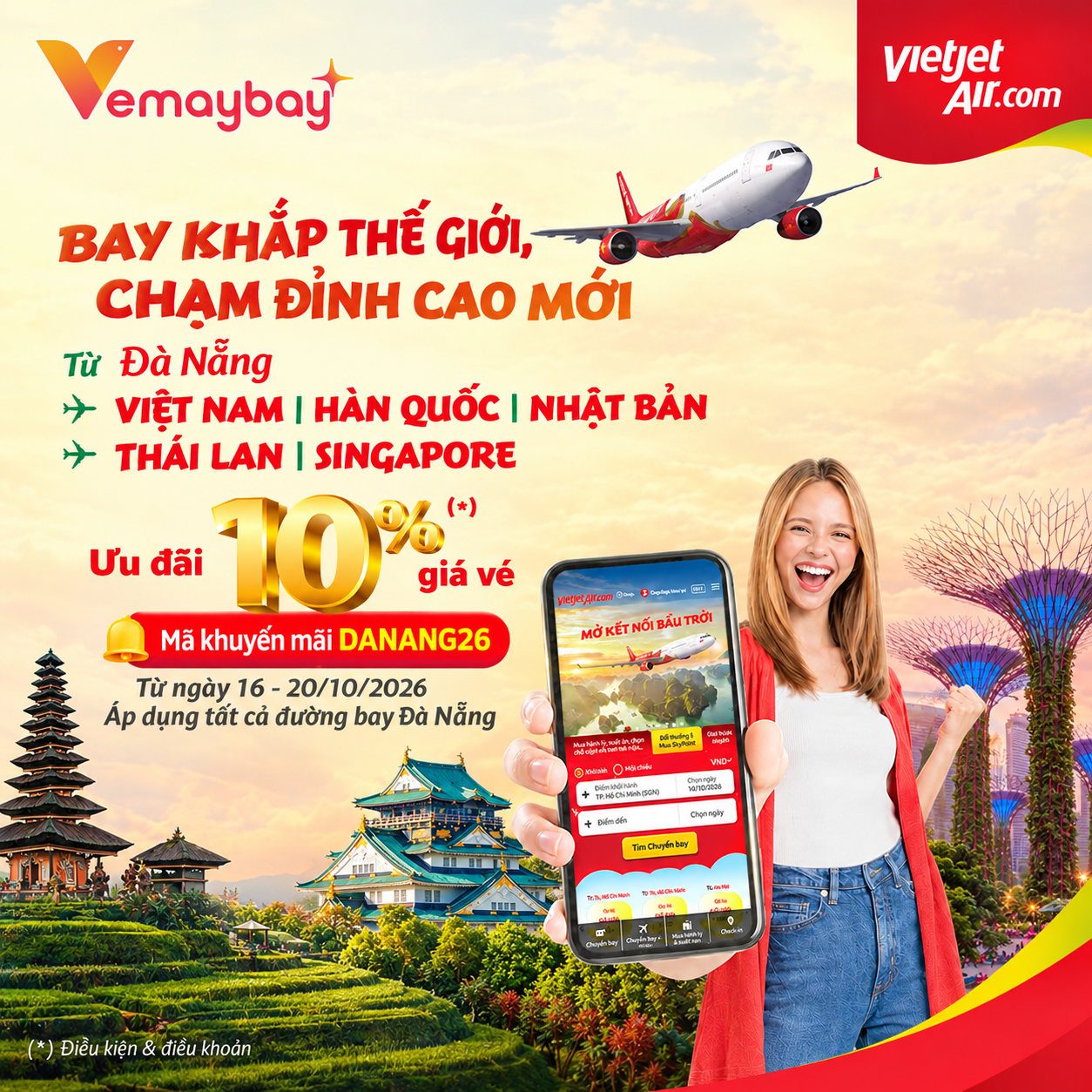 Vietjet Giảm 10% Giá Vé Eco Đường Bay Đà Nẵng