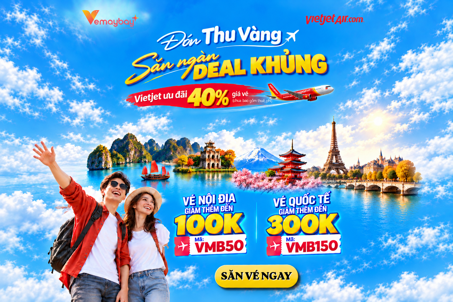 Vé Máy Bay Vietjet Giảm Đến 40% – Ưu Đãi Chỉ Trong 3 Ngày