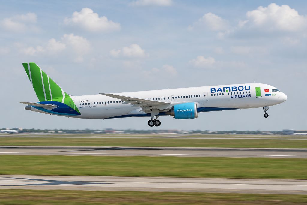 máy bay Bamboo Airways khai thác các đường bay nội địa và quốc tế