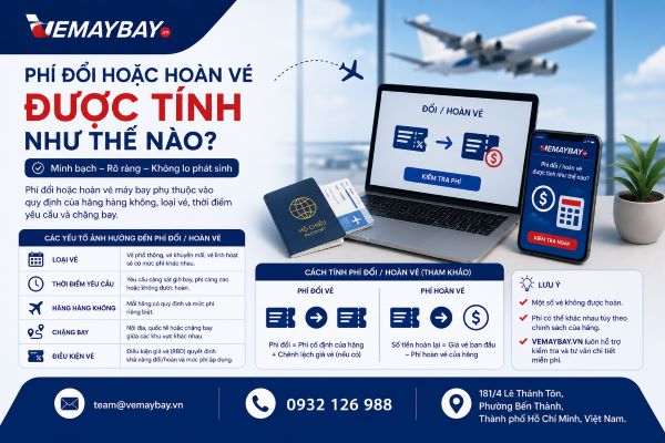 Phí đổi hoặc hoàn vé được tính như thế nào?