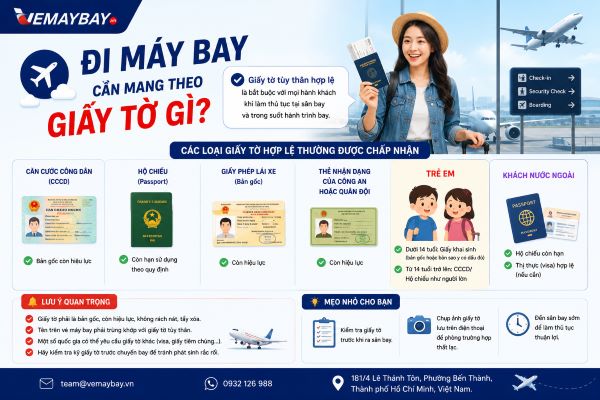 Đi máy bay cần mang theo giấy tờ gì?