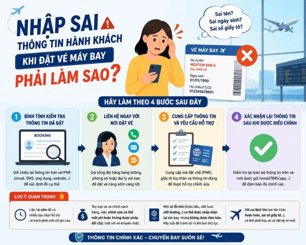 Nhập sai thông tin hành khách khi đặt vé máy bay phải làm sao?