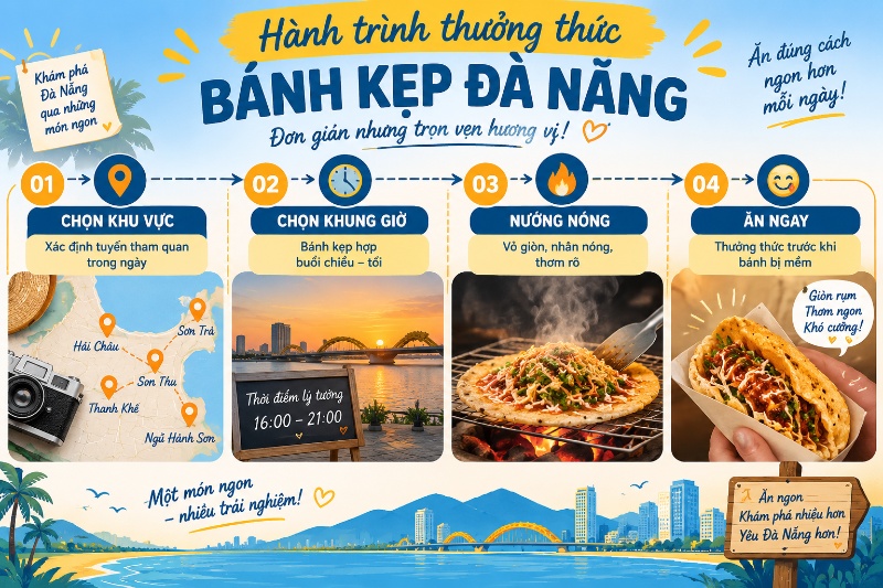 quán bánh tráng kẹp nhỏ trong khu dân cư Đà Nẵng