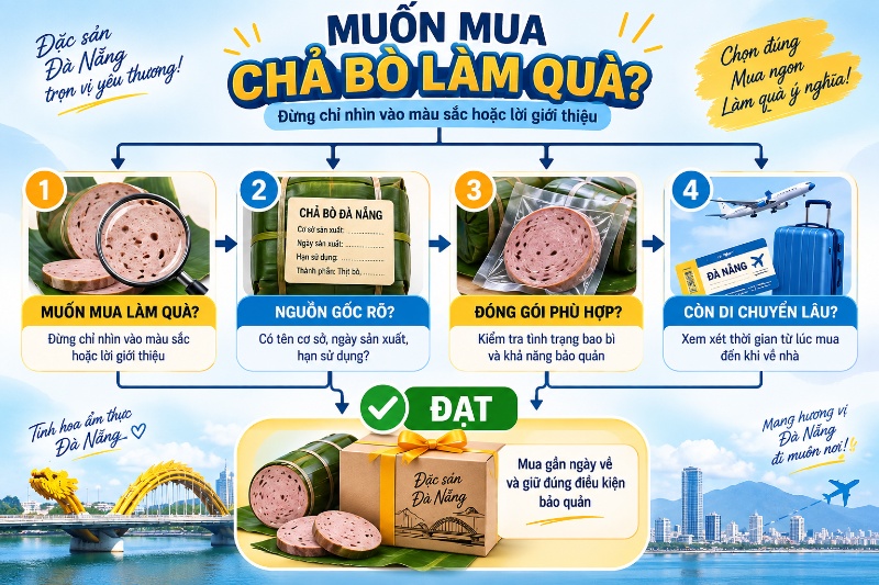 quầy đặc sản đóng gói kín tại khu mua sắm Đà Nẵng