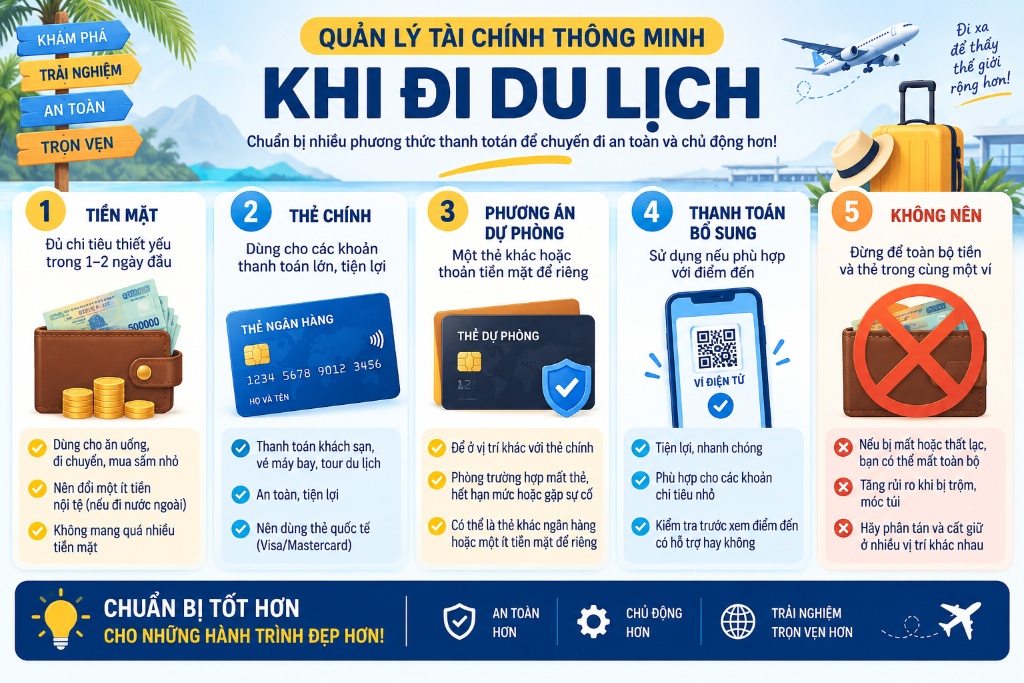 minh họa đi du lịch nước ngoài nên mang bao nhiêu tiền mặt